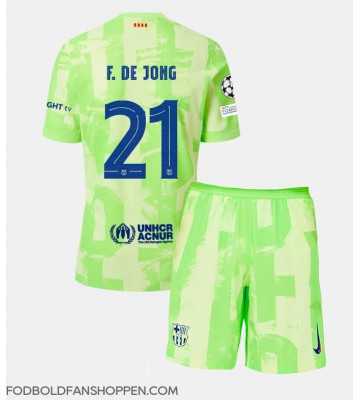 Barcelona Frenkie de Jong #21 Tredjetrøje Børn 2024-25 Kortærmet (+ Korte bukser)